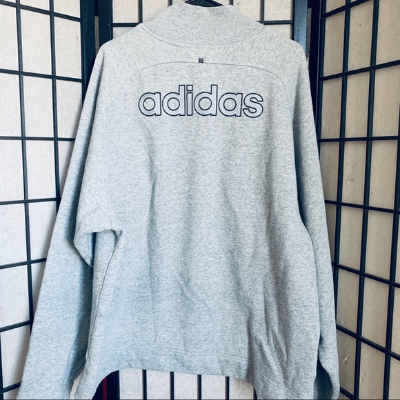 Adidas VTG 2000’s grey 1/4 zip pullover back logo - Picture 7 of 10